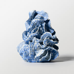 Sam Gold, Care and other forces of immensity and complexity, 2024, porcelain and glaze25 x 24 x 21 cm irregular