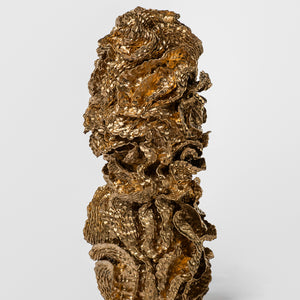 Sam Gold, Moments like these jolt us awake from the dream of perfect understanding, 2025, stoneware, enamel, megapoxy, and polymer compound, 71 x 37 cm irreg. Photo by Connor Patterson
