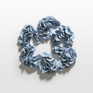 Sam Gold, Muscles holding bones,, 2024, porcelain and glaze, 64 x 69 x 11 cm irreg.