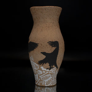 Fiona Roberts, Sky Burial 2, 2024, stoneware with underglaze, 22 x 10 x 10 cm