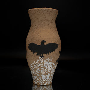 Fiona Roberts, Sky Burial 2, 2024, stoneware with underglaze, 22 x 10 x 10 cm