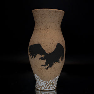 Fiona Roberts, Sky Burial 2, 2024, stoneware with underglaze, 22 x 10 x 10 cm