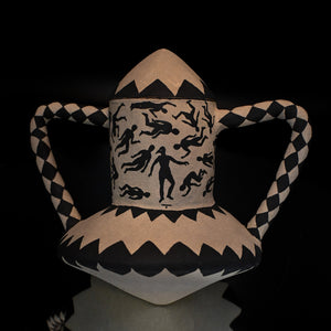 Fiona Roberts, The Lost, 2024, stoneware, underglaze, 21 x 23.5 x 16.5 cm