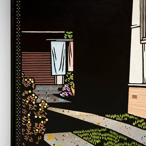 Christopher Zanko, Tunnel Vision (detail, 2025, acrylic on carved board, 121 x 96 cm. Photography by Jessica Maurer