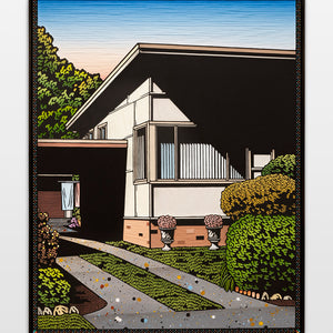Christopher Zanko, Tunnel Vision, 2025, acrylic on carved board, 121 x 96 cm. Photography by Jessica Maurer