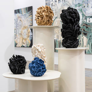 Zaachariaha Fielding and Sam Gold at Melbourne Art Fair for Hugo Michell Gallery, 2025. Photography by Pheobe Powell