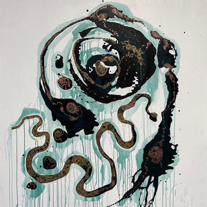 Zaachariaha Fielding, Untitled (171-23AS), 2023, acrylic and mixed media on Belgian linen, 182 x 197 cm