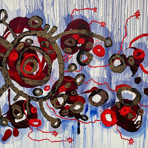 Zaachariaha Fielding, Untitled (188-23AS), 2023, acrylic and mixed media on Belgian linen, 200 x 250 cm