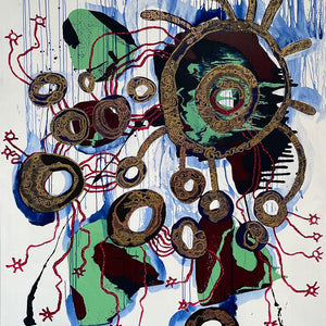 Zaachariaha Fielding, Untitled (39-23AS), 2023, acrylic and mixed media on Belgian linen, 250 x 200 cm