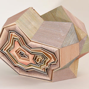 Amy Joy Watson, Moon Rock, 2016, balsa wood, watercolour and metallic thread, 42 x 52 x 42 cm