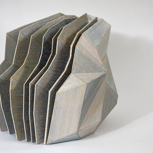 Amy Joy Watson, Steaky Stone, 2016, balsa wood, watercolour and metallic thread, 46 x 49 x 40 cm
