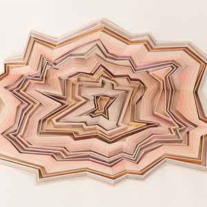 Amy Joy Watson, Star Fold, 2016, balsa wood, watercolour and metallic thread, 30 x 90 x 50 cm