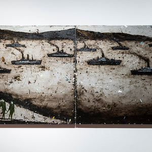 Richard Lewer in 'Sappers and Shrapnel' at the Hugo Michell Gallery, 2017. Photography by Saul Steed