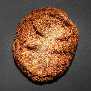 Sera Waters, Stony Insides, 2022, braided repurposed fabrics, 37 x 35 cm