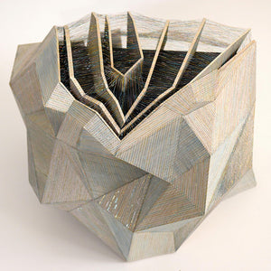 Amy Joy Watson, Stringy Stone, 2016, balsa wood, watercolour and metallic thread, 46 x 49 x 40 cm