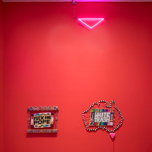 Paul Yore in 'Paul Yore: WORD MADE FLESH', Australian Centre for Contemporary Art, Melbourne, 2022. Photography by Andrew Curtis