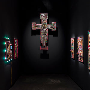 Paul Yore in 'Paul Yore: WORD MADE FLESH', Australian Centre for Contemporary Art, Melbourne, 2022. Photography by Andrew Curtis