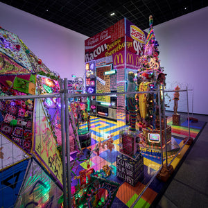 Paul Yore in 'Paul Yore: WORD MADE FLESH', Australian Centre for Contemporary Art, Melbourne, 2022. Photography by Andrew Curtis