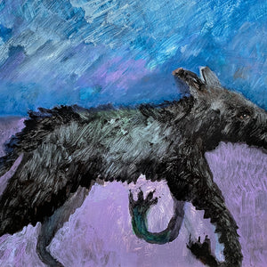 Sally Bourke, A dark night, 2020, oil on ampersand, 28 x 35.5 cm