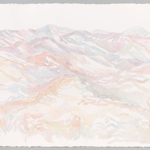 Amy Joy Watson, Arkaroola 5, 2018, metallic thread and watercolour on paper, 103 x 154 cm