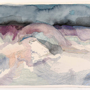 Amy Joy Watson, Titan, 2016, metallic thread and watercolour on paper, 29 x 38 cm