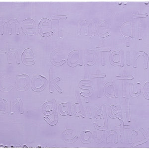 Troy-Anthony Baylis, Meet me at the captain cook statue on gadigal country, 2020, oil on linen, 29 x 34 cm
