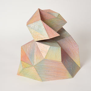 Amy Joy Watson, Bismuth 1 & 2, 2016, balsa wood, watercolour and metallic thread