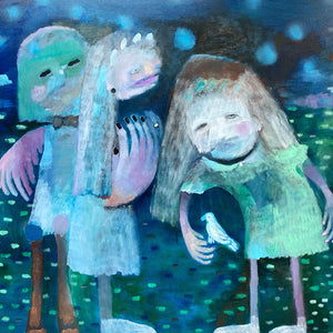 Sally Bourke, Chess, 2022, oil on linen, 112 x 132 cm