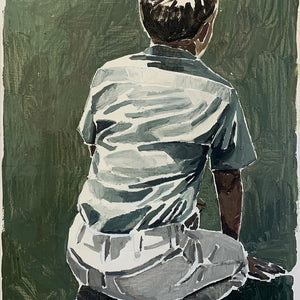 Clara Adolphs, Silent Reply (Boy I), 2023, oil on linen, 109.5 x 80.5 cm