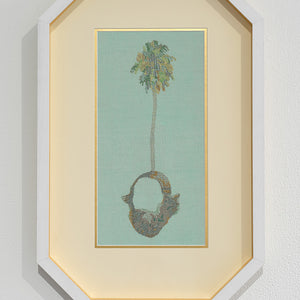 Sera Waters, Souvenir Head (Outpost #1), 2017, cotton and linen, 55 x 37 cm
