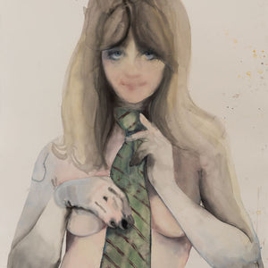 Fiona McMonagle, Executive Bunny, 2021, watercolour, ink and gouache on paper, 115 x 157 cm