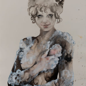 Fiona McMonagle, Washing Off The Evidence, 2022, watercolour, ink and gouache on paper, 115 x 157 cm