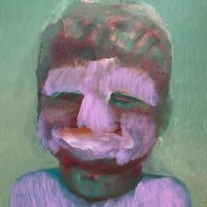 Sally Bourke, Golden Boy, 2022, oil on ampersand, 30.5 x 22. 5 cm