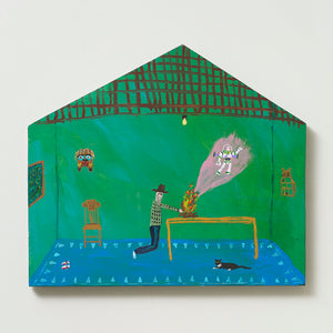 Marc Etherington, Reach for the Stars like Buzz Lightyear, 2022, acrylic on board, 30.5 x 35.1 cm irreg.