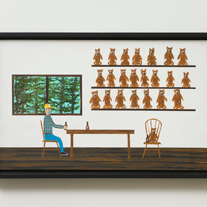 Marc Etherington, I Started Collecting Alf Dolls, 2022, acrylic on board, 31.5 x 49 x 3 cm