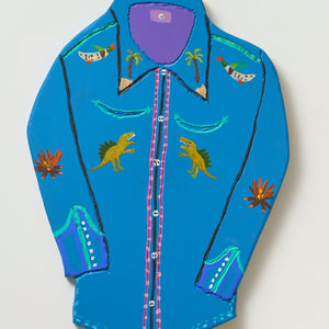 Cowboy Shirt, 2022, acrylic on hand-cut board ,48 x 38 cm irreg.