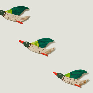 Marc Etherington, Mallard Ducks, 2022, acrylic on hand-cut board, 20 x 42 cm irreg. each
