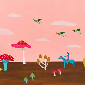 Marc Etherington, The Mushroom Man, 2022, acrylic on canvas, 61 x 91 cm