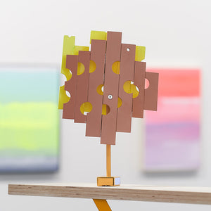 James Dodd & Henry Jock Walker, Jarlsberg Dream, 2021, powder coated aluminium and steel, 10 x 26 x 42 cm