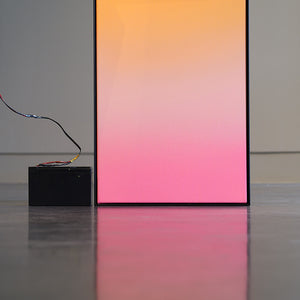 James Dodd, Studio Fade, 2021, acrylic on canvas, hand-painted steel frame, 57.5 x 37 cm