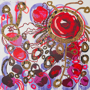 Zaachariaha Fielding, Untitled (108-22AS), 2022, acrylic and mixed media on linen, 196 x 196 cm