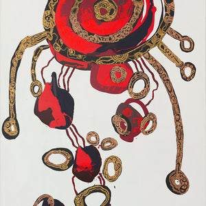 Zaachariaha Fielding, Untitled (185-22AS), 2022, acrylic and mixed media on linen, 198 x 122 cm