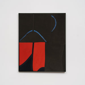 Henry Jock Walker, Arcs in Brine, 2021, stretched found Neoprene, powder coated alu-minium frame, 52 x 42 cm