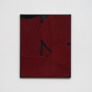 Henry Jock Wallker, Hell Zen Garden, 2021, stretched found Neoprene, powder coated aluminium frame, 52 x 42 cm