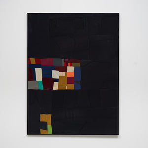 Henry Jock Walker, Noise (video), 2021, stretched found Neoprene, powder coated aluminium frame, 122 x 92 cm