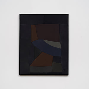 Henry Jock Walker, Stormy Still Life, 2021, stretched found Neoprene, powder coated aluminium frame, 52 x 42 cm