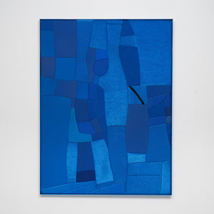 Henry Jock Walker, Water People (Murwillumbah),2021, stretched found Neo-prene, powder coated aluminium frame, 122 x 92 cm