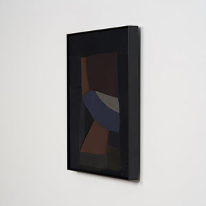 Henry Jock Walker, Stormy Still Life, 2021, stretched found Neoprene, powder coated aluminium frame, 52 x 42 cm