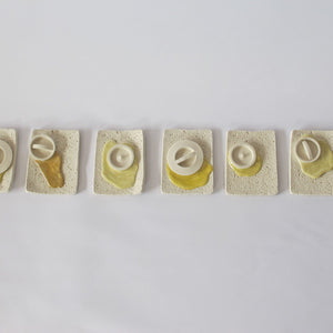 Honor Freeman, Sunlight and suds, 2021 porcelain 140 x 88 x 6.5 cm Honor Freeman, Leak, 2021, slipcast porcelain, 2.5 x 97 x 12.5 cm
