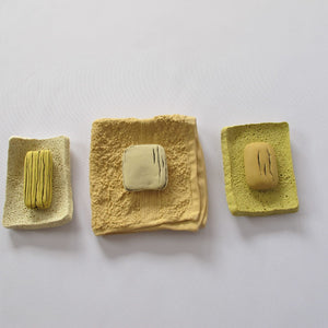 Honor Freeman, Colour palette for a pandemic study X, 2021, porcelain, 14.5 x 36 x 2.5 cm